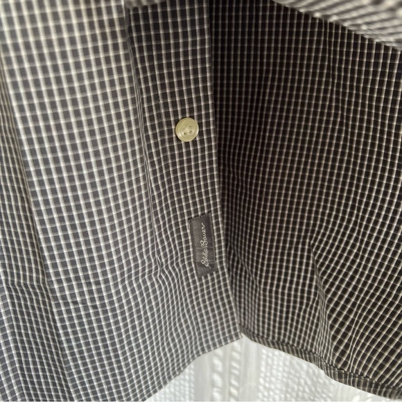 Eddie Bauer Button-Up Shirt Mens Gray Large Tall Wrinkle Free Classic Fit Plaid - Picture 3 of 7